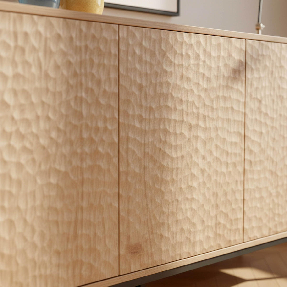 SIDEBOARD, helles Holzeffekt - Beige, Holz (40/85/147cm) - Oviala