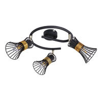 DECKENLEUCHTE Metall Gitteroptik Schwarz Gold - Schwarz, Metall (25/25/22cm) - Globo Lighting