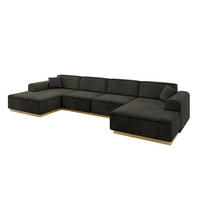 WOHNLANDSCHAFT IREA-U2-v2 - 388x171x83 cm Schwarz - Schwarz, Holzwerkstoff/Textil (388/83/171cm) - ALTDECOR