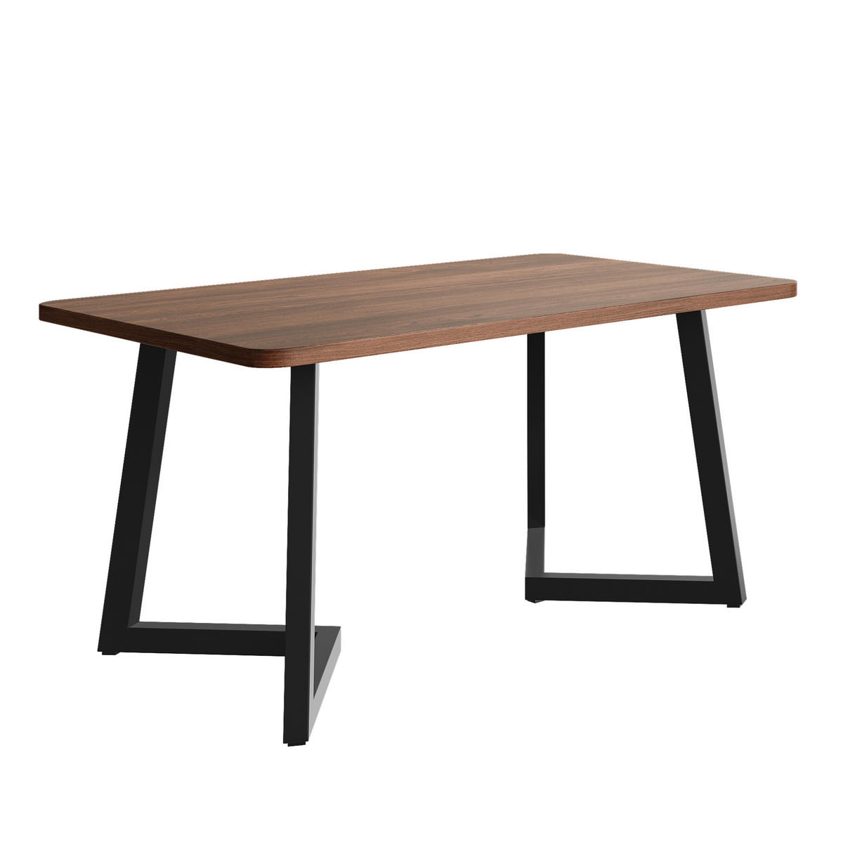 JÍDELNÍ stůl 117/68/75 cm černý v ořechovém dekoru z MDF s kovovými nohami - hnědá, kompozitní dřevo (117/68/75cm) - OKWISH