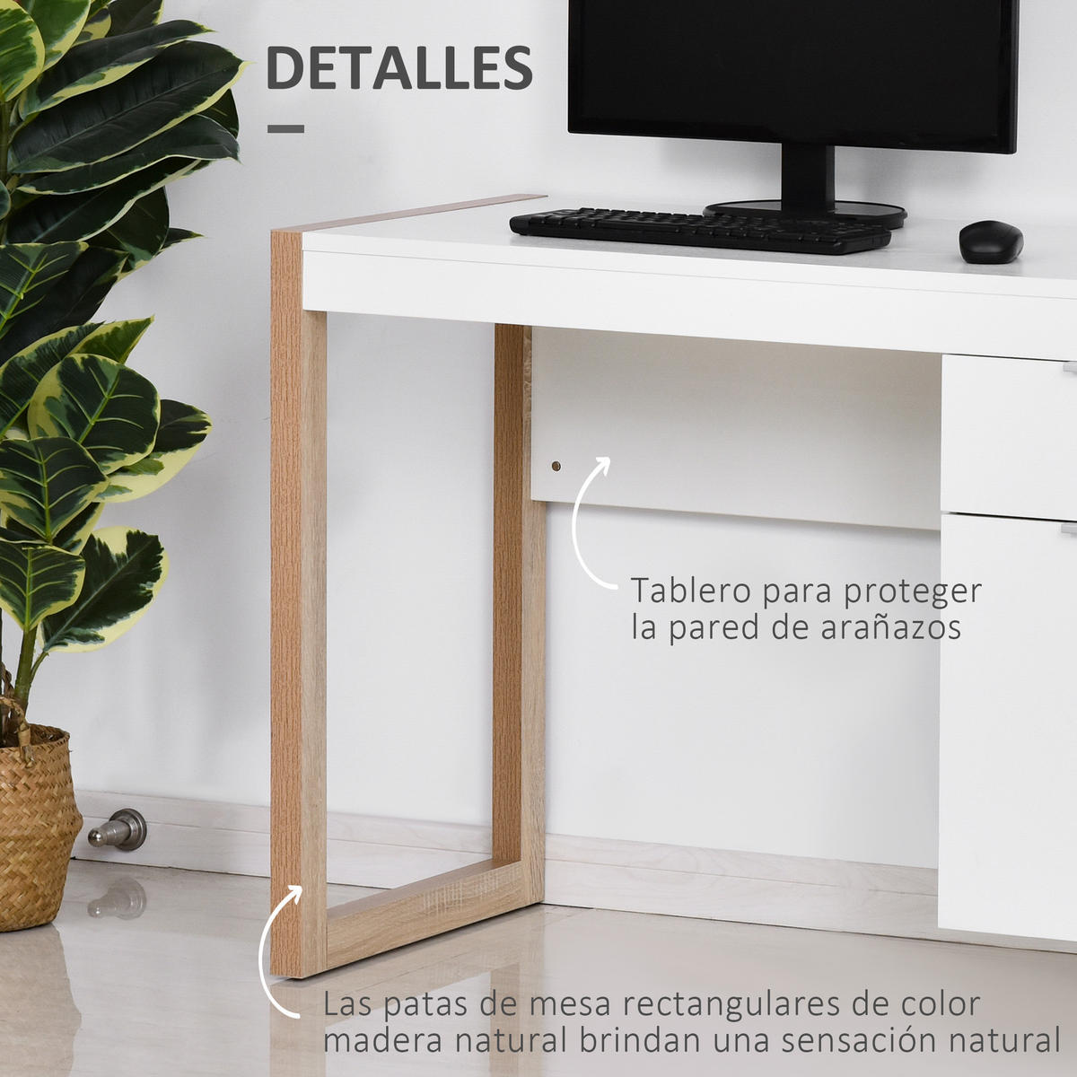 BÜROTISCH Weiß 1 Stück - Weiß, Holzwerkstoff (50/112.5/75.5cm) - GiPP