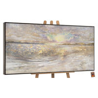 GEMÄLDE Meer Dämmerung Schattenfugenrahmen Grau 200x100 cm - Grau, Holz (200/100cm) - YS-art gallery