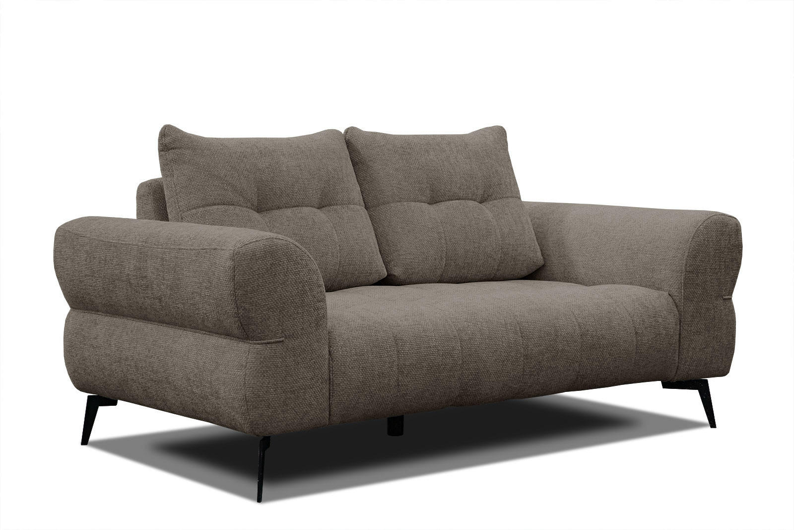 SOFA SALVINI 2-Sitzer, taupe - Taupe/Schwarz, Holzwerkstoff/Textil (176/88/99cm) - Courtois Laville