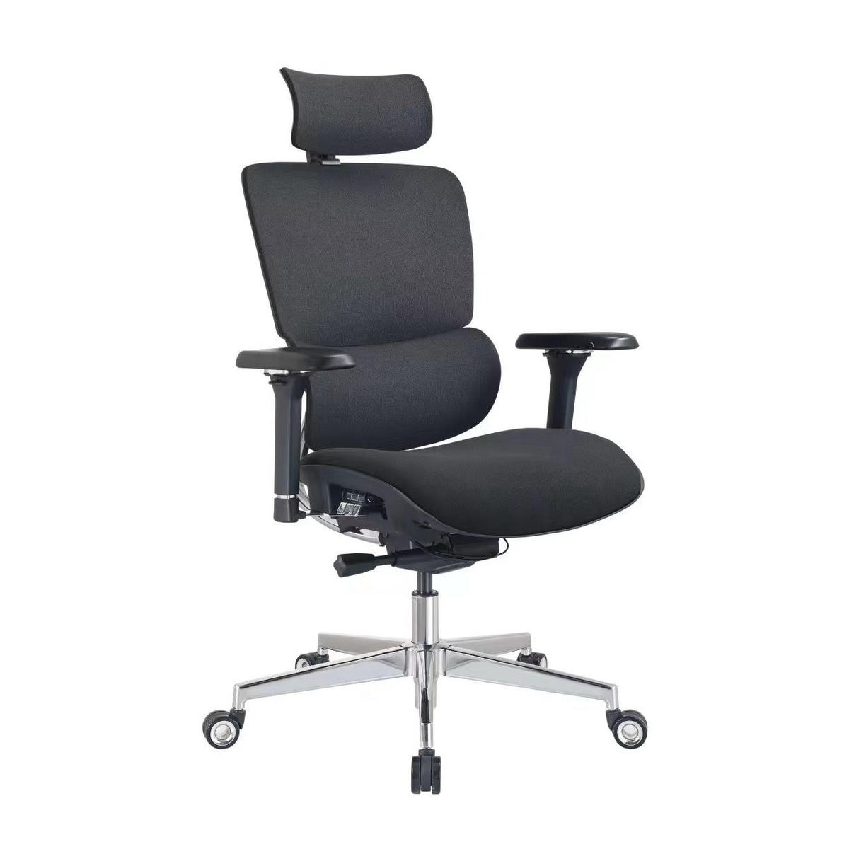 BÜROSTUHL MasterSeat Schwarz - Silberfarben/Schwarz, Kunststoff/Textil (70/135/70cm) - Clouvou