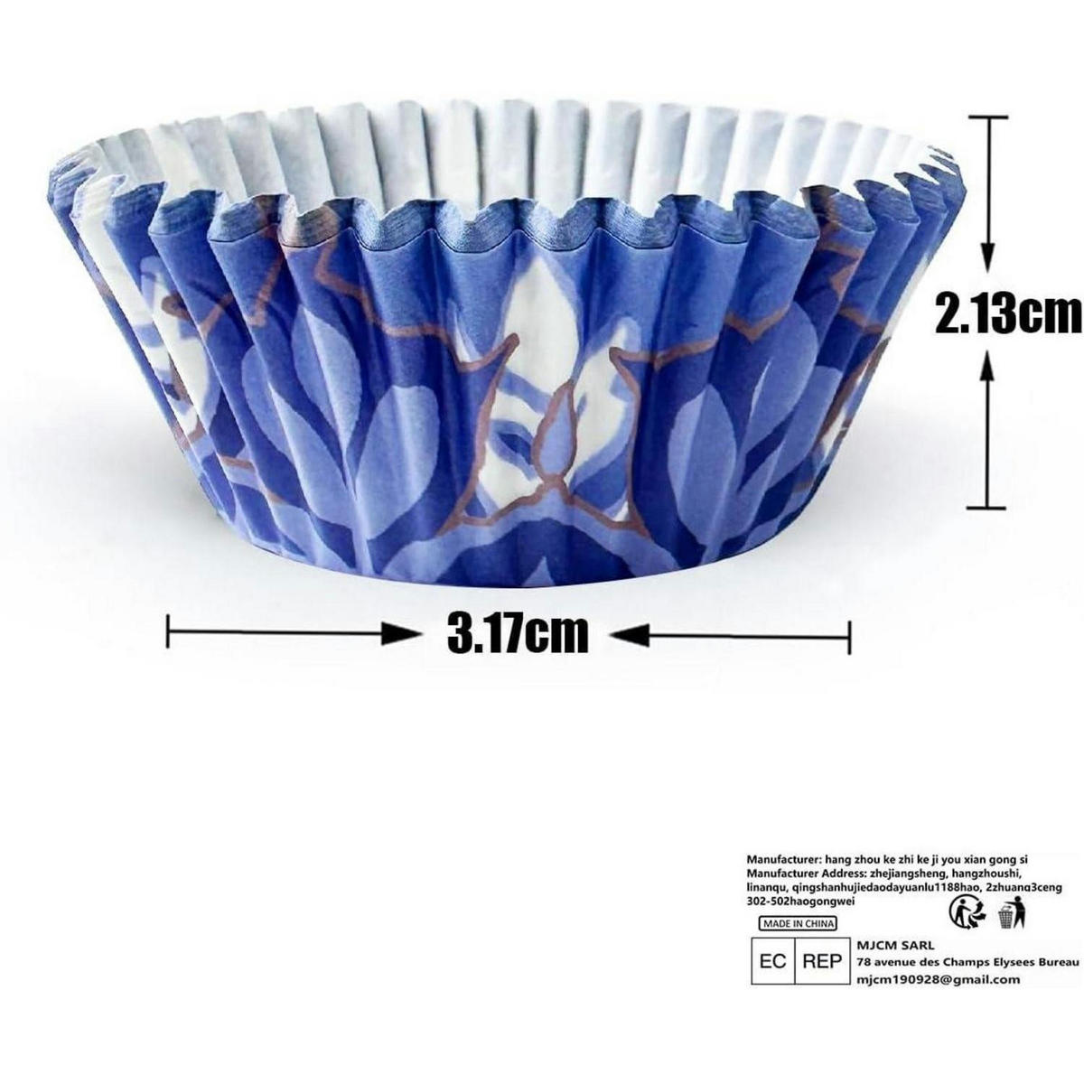 MUFFINFÖRMCHEN 300 Stück Set Weihnachtsmotiv Blau - Multicolor, Papier (317/210/317cm)