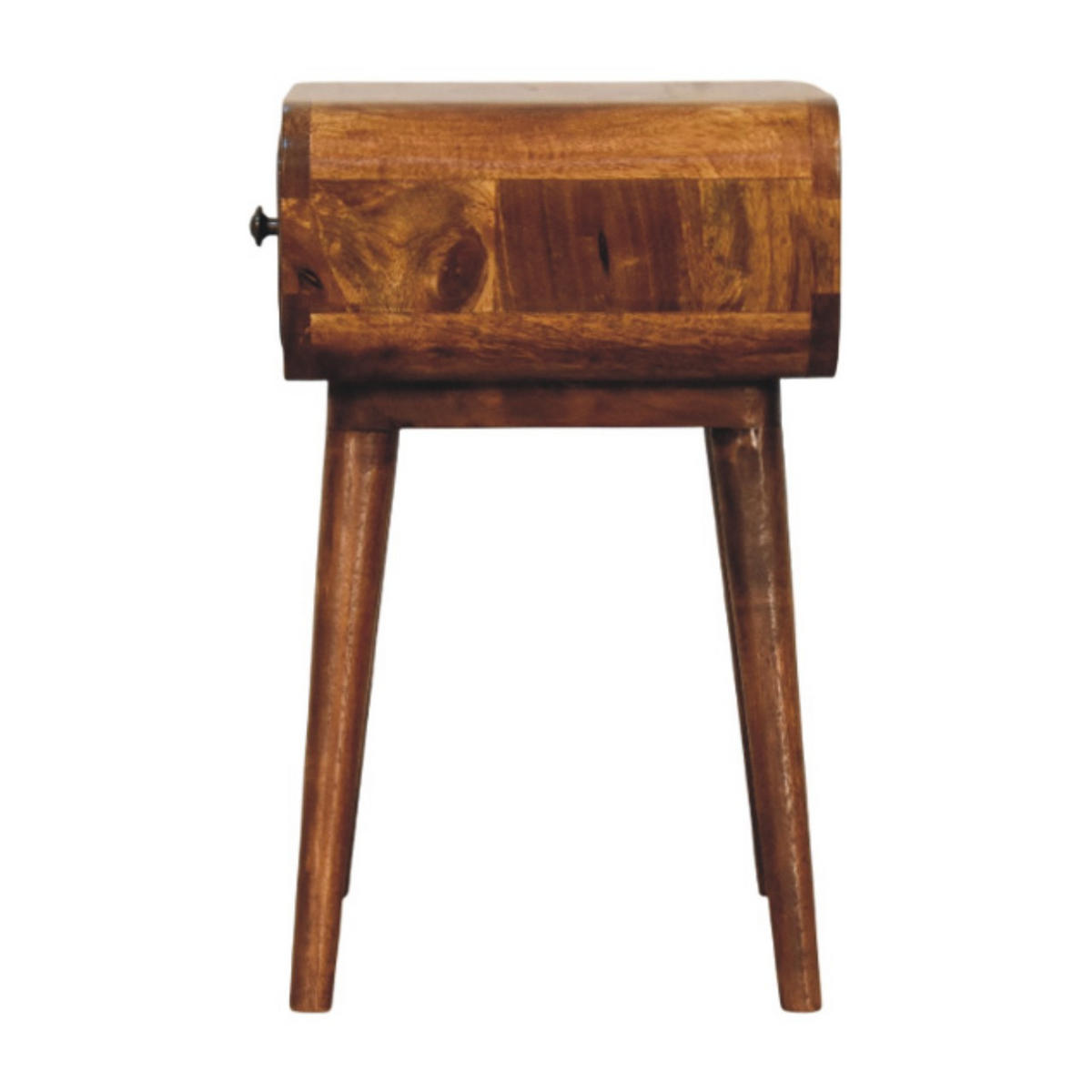 NACHTTISCH Massivholz Avora Mini Kastanienbraun, 1 Schublade - Dunkelbraun/Messingfarben, Mangoholz/Holz (30/49/30cm) - Artisan Furniture