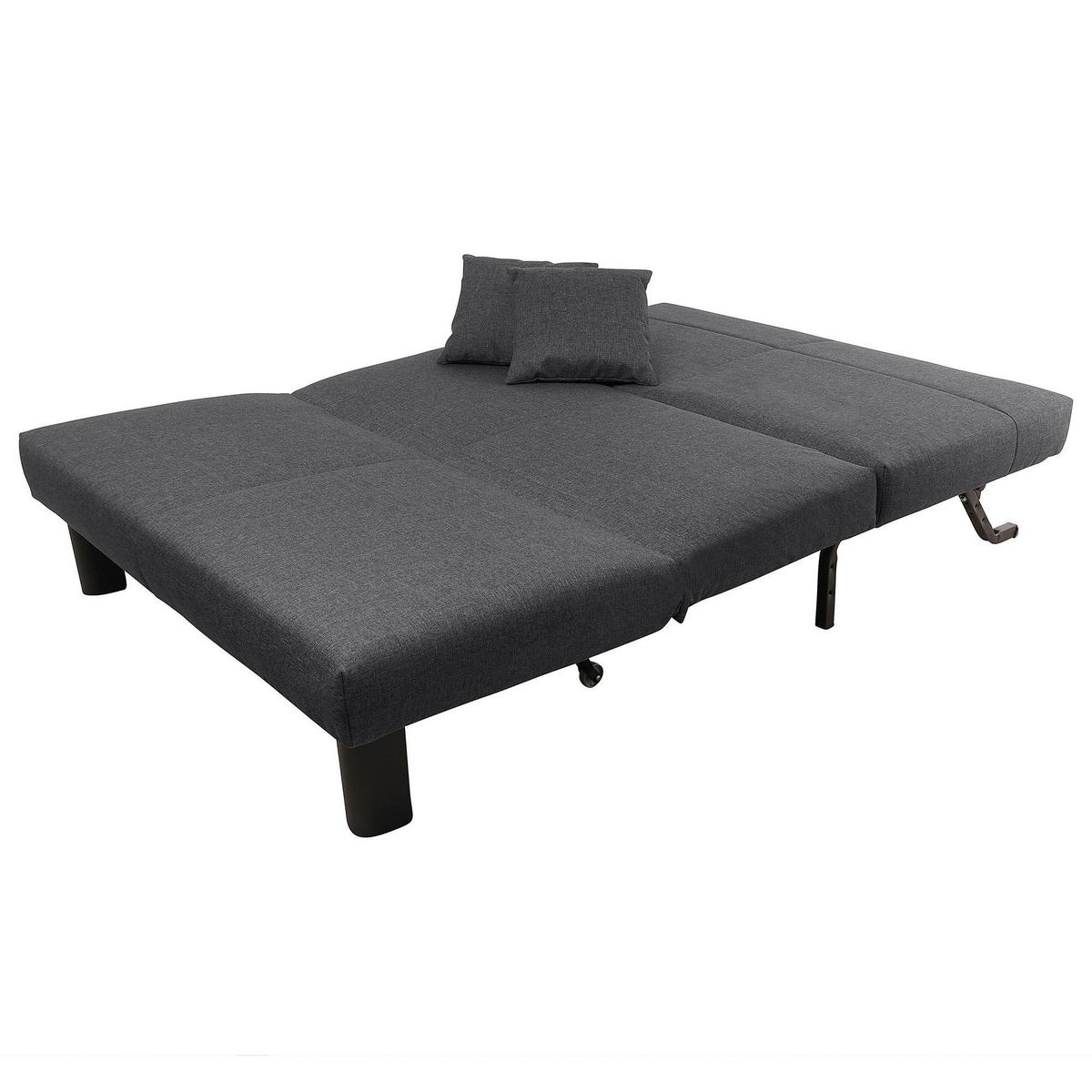 FALTSOFA Kalomira Bezug Flachgewebe Metall schwarz / graphit - Graphitfarben, Kunststoff (145/84/100cm) - 58aufmkessel