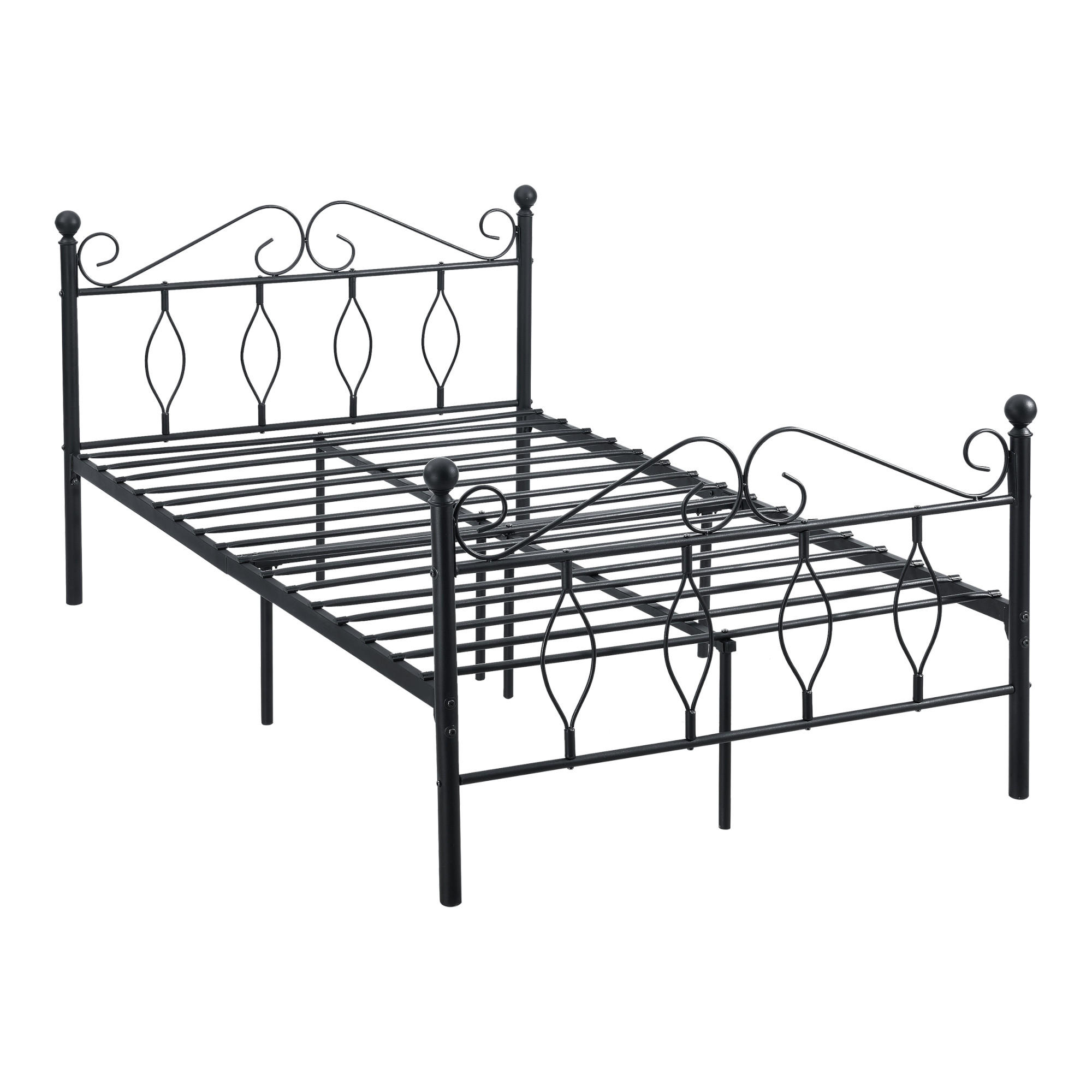 METALLBETT Apolda - Schwarz, Metall (120/200cm) - [en.casa]