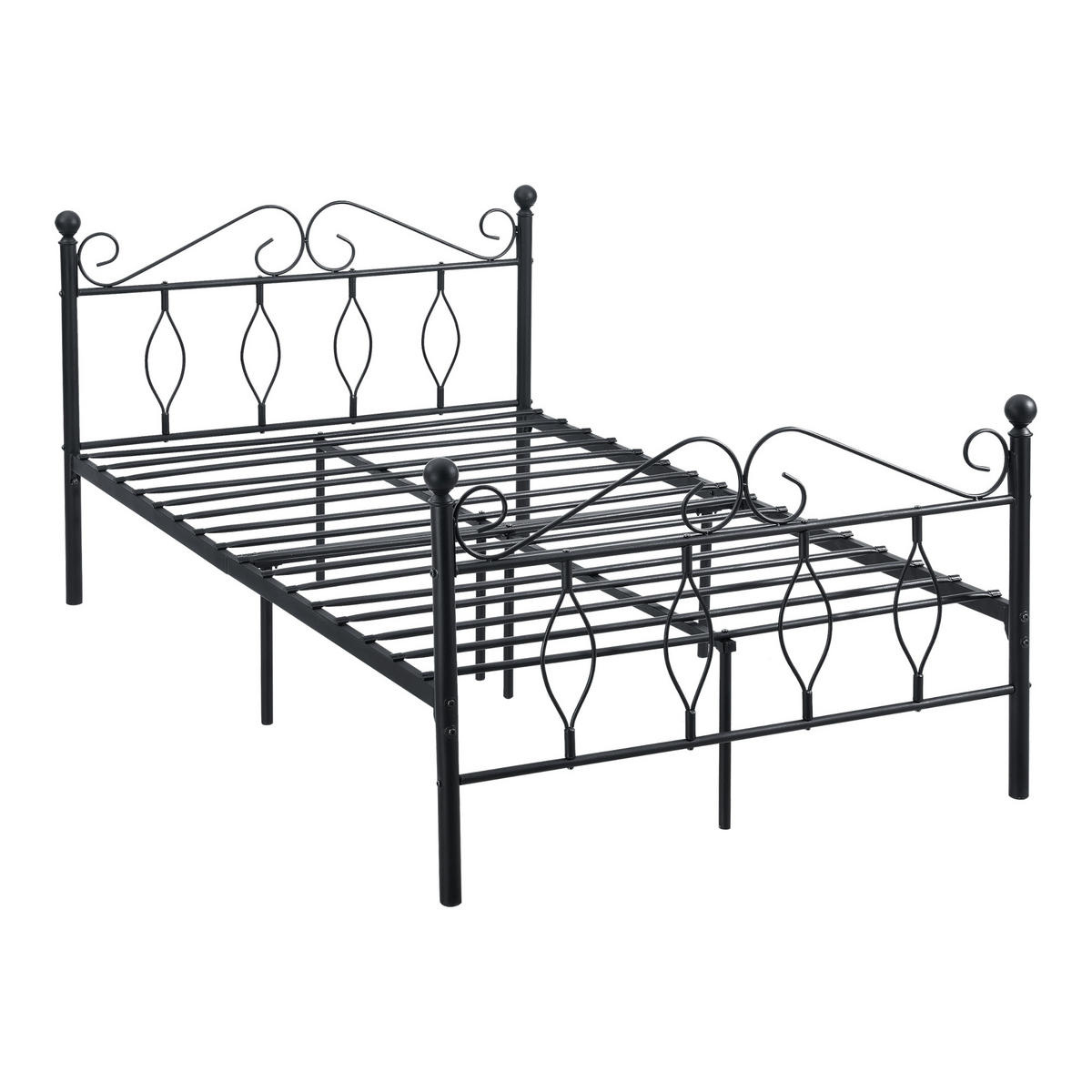 METALLBETT Apolda - Schwarz, Metall (120/200cm) - [en.casa]
