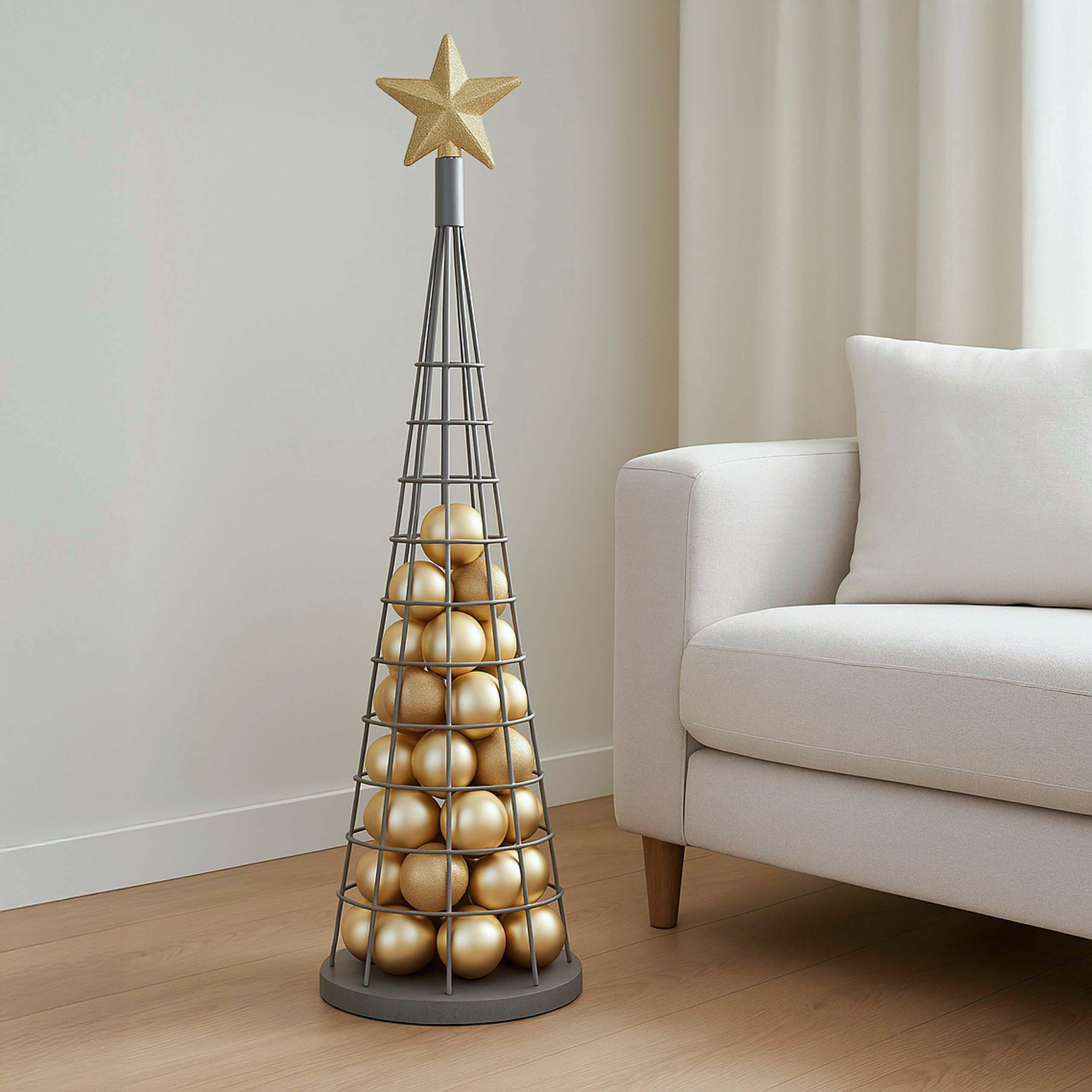 DEKO-BAUM Silber - Silberfarben, Metall (30/115cm) - MCW