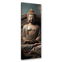 WANDBILD buddha statue - Braun, Textil (30/90cm) - Feeby