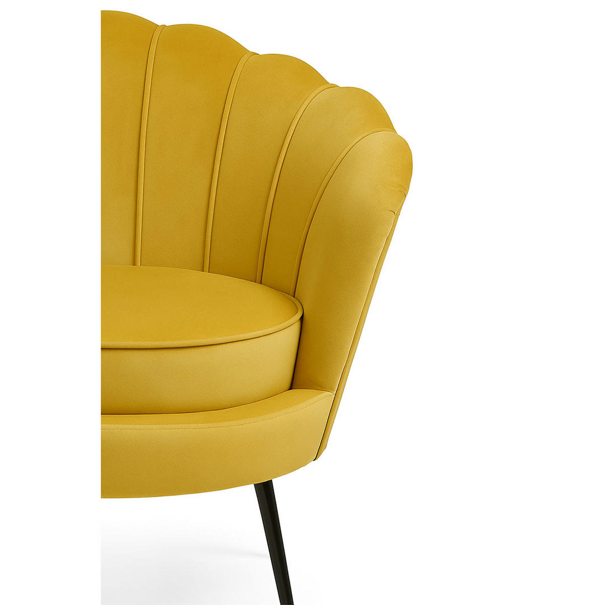SESSEL Nice Velours Gelb - Gelb, Textil/Metall (83/75/76cm) - ebuy24