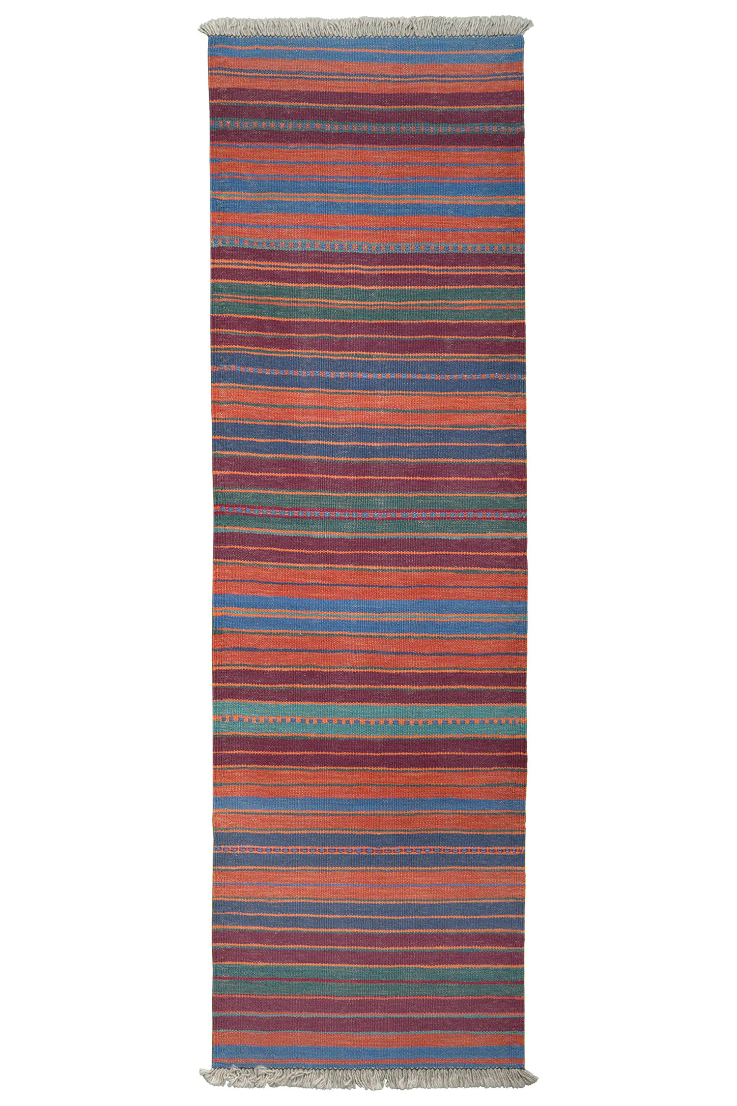 HANDWEBTEPPICH Kelim Gashgai Mehrfarbig 198/60 cm Schurwolle - Multicolor, Textil (60/198cm) - Looma