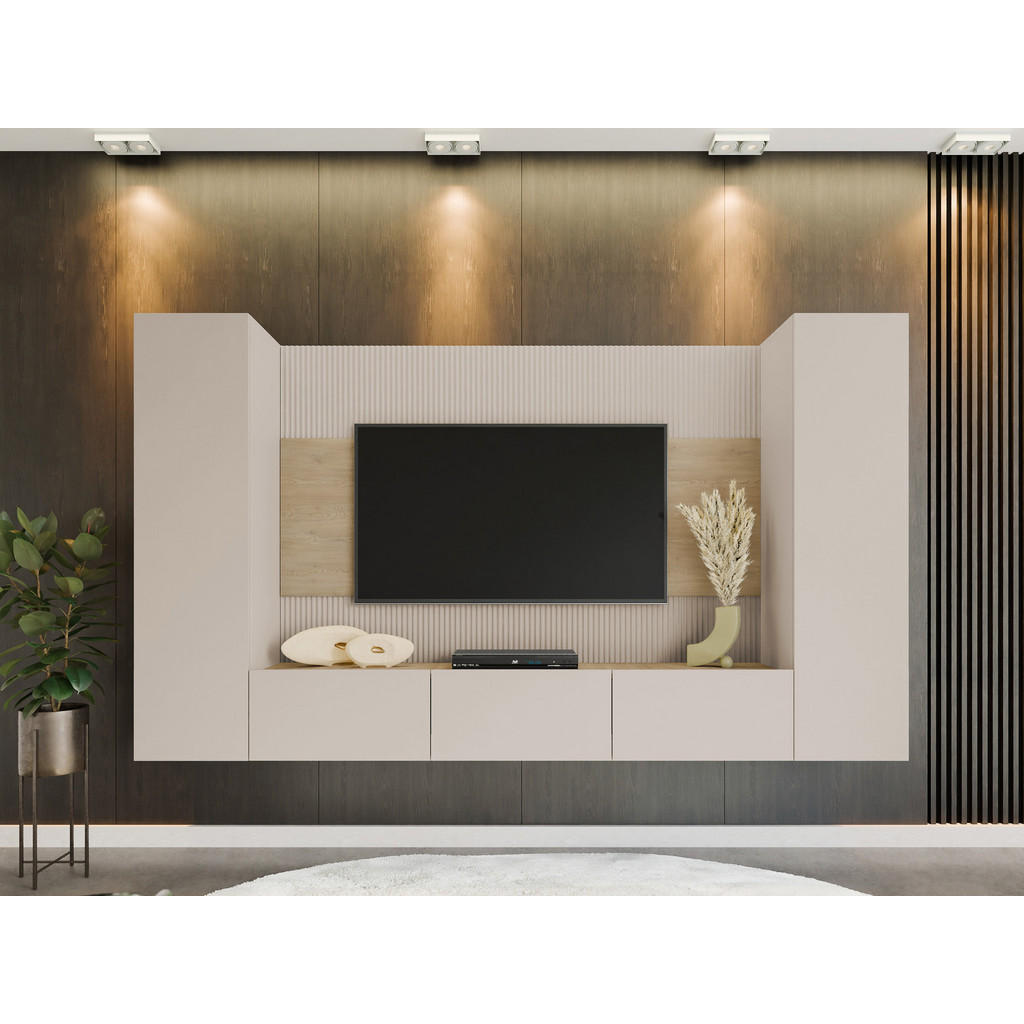 Thumbnail - Mirjan24 Wohnwand, Beige, Holzwerkstoff, 260x150x38 cm, Wohnzimmer, Wohnwände, Wohnwand-Sets