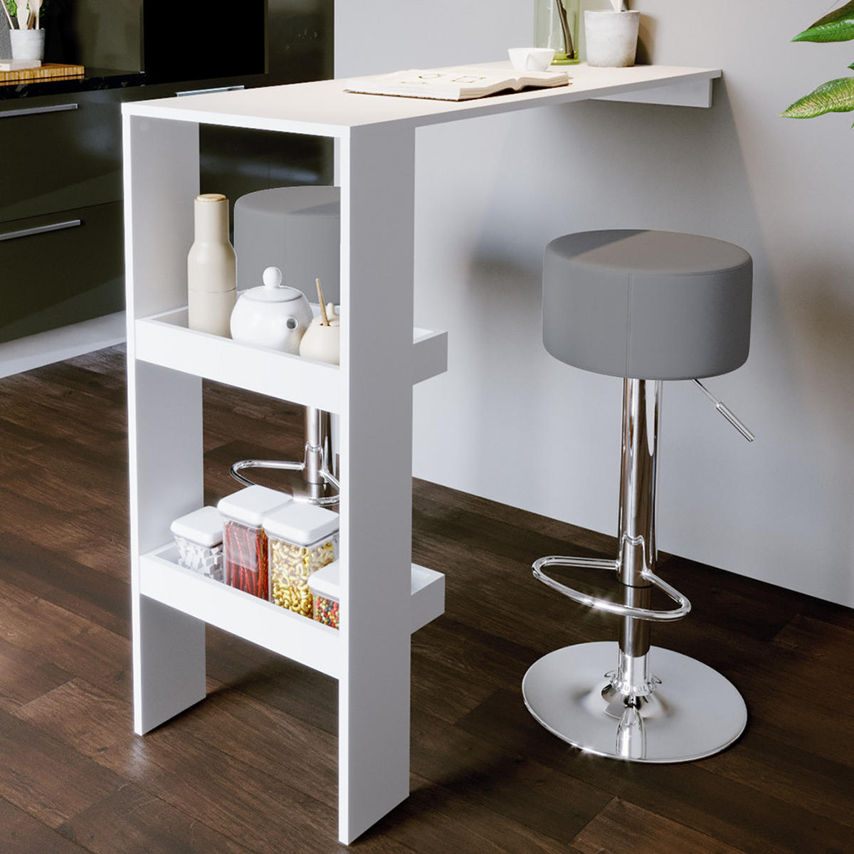 BARHOCKER 2ER SET Grau 33 x 92 cm 2 Teilig - Grau, Metall (33/92/33cm) - Vicco