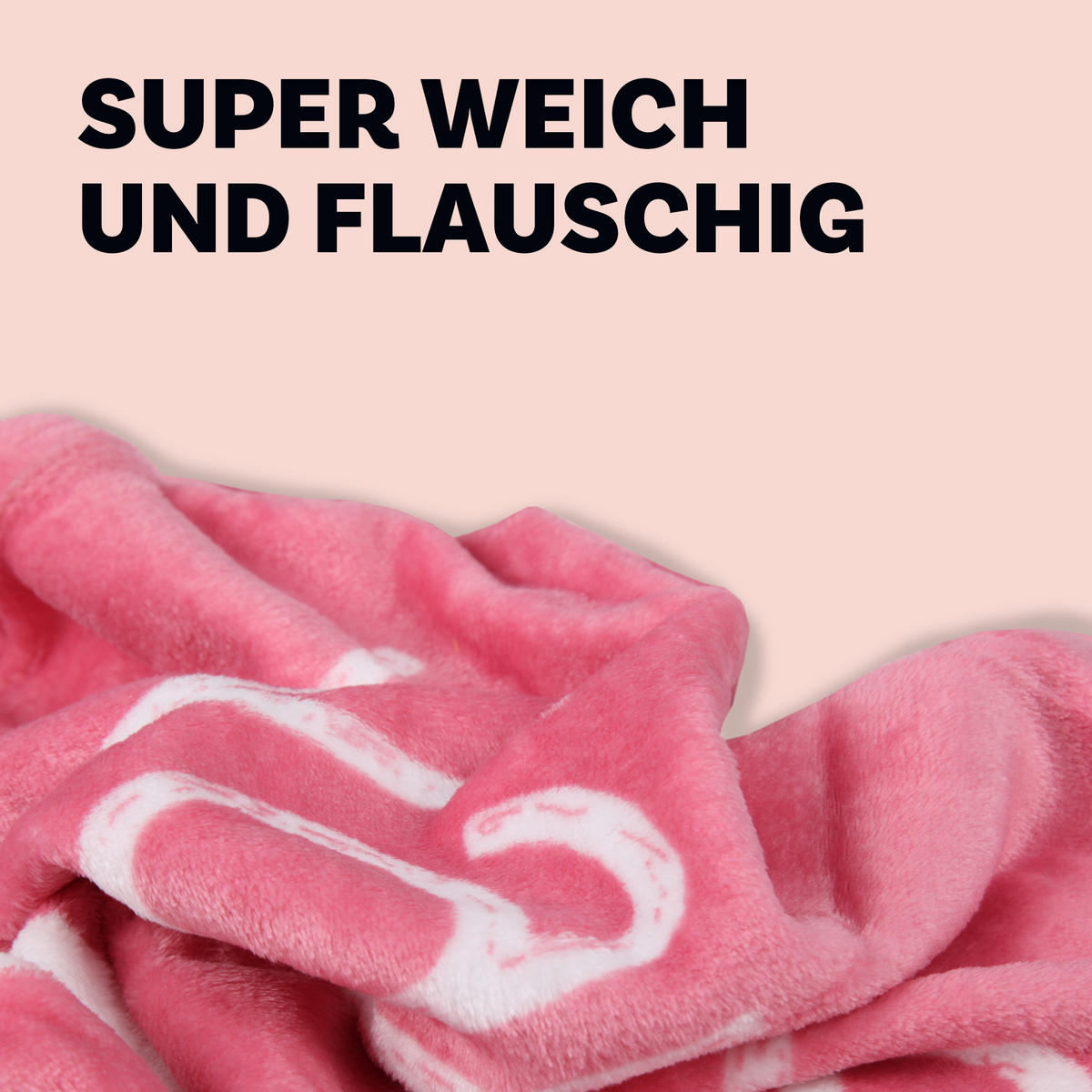 KUSCHELDECKE mit Spruch - 130x160cm Rosa - Rosa, Textil (130/160cm)