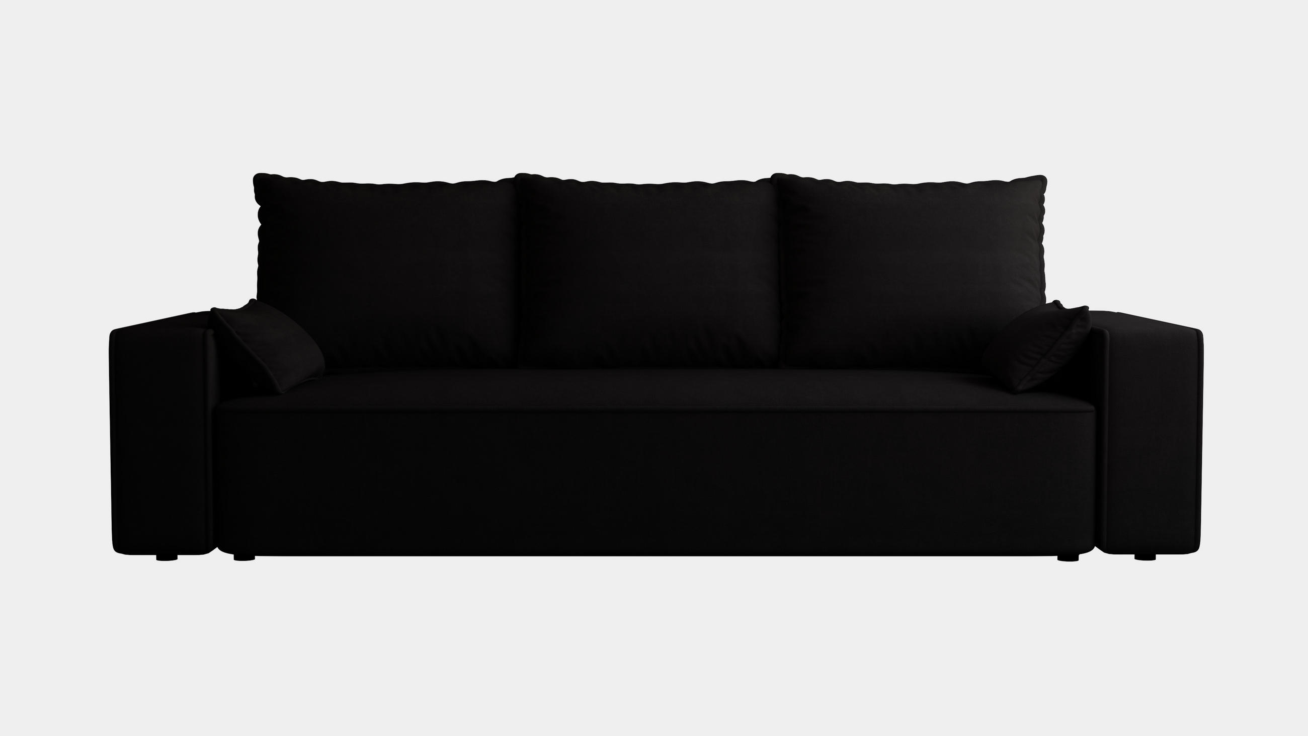 SOFA Veno mit Bettkasten und Schlaffunktion, Velourstoff - Schwarz, Holzwerkstoff (242/85/95cm)