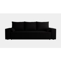 SOFA Veno mit Bettkasten und Schlaffunktion, Velourstoff - Schwarz, Holzwerkstoff (242/85/95cm)