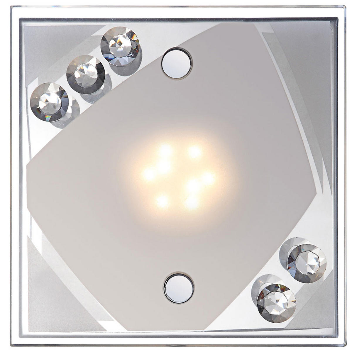 LED WANDLEUCHTE MIGO Metall Silber - Silberfarben, Glas (12/9/12cm) - Globo Lighting