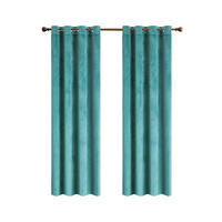 FERTIGVORHANG 2er Set 140 x 260 cm Samt - Türkis, Textil (140/260cm) - Kaket