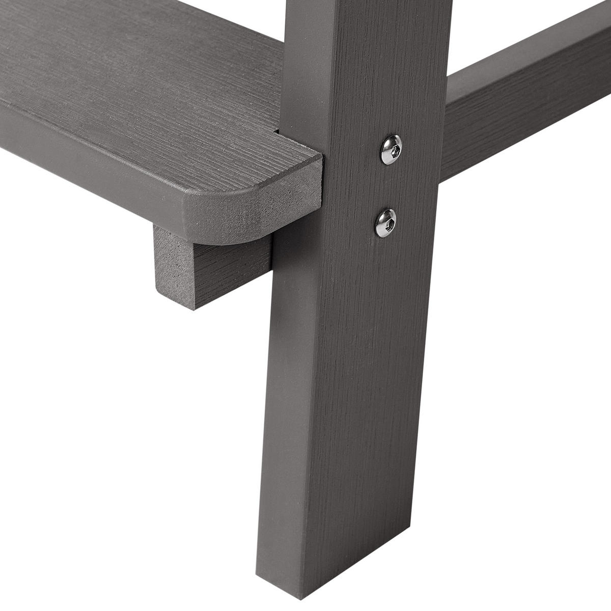 GARTEN-BARSTUHL Grau Adirondack - Grau, Kunststoff (58/124/71cm) - Beliani