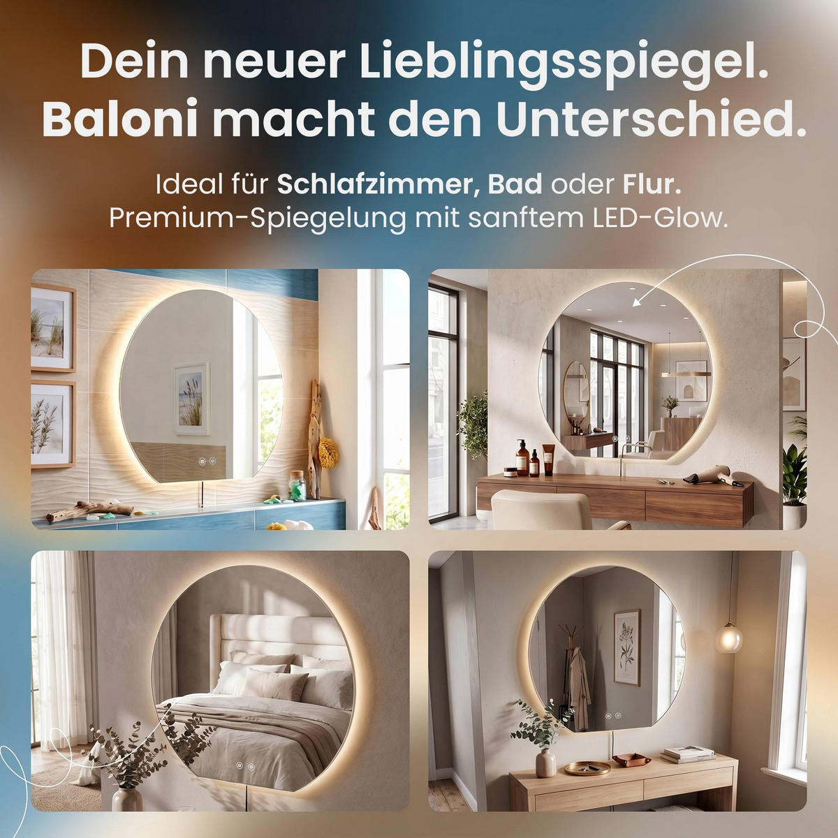 BADEZIMMERSPIEGEL flach 70/3/60 cm Glas Klarglas - Klar, Glas (70/60/3cm) - CLP