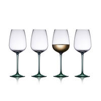 WEINGLAS Vienna 4er Set, Glas, Grün, 530 ml - Grün, Glas (0.53L) - Lyngby Glas