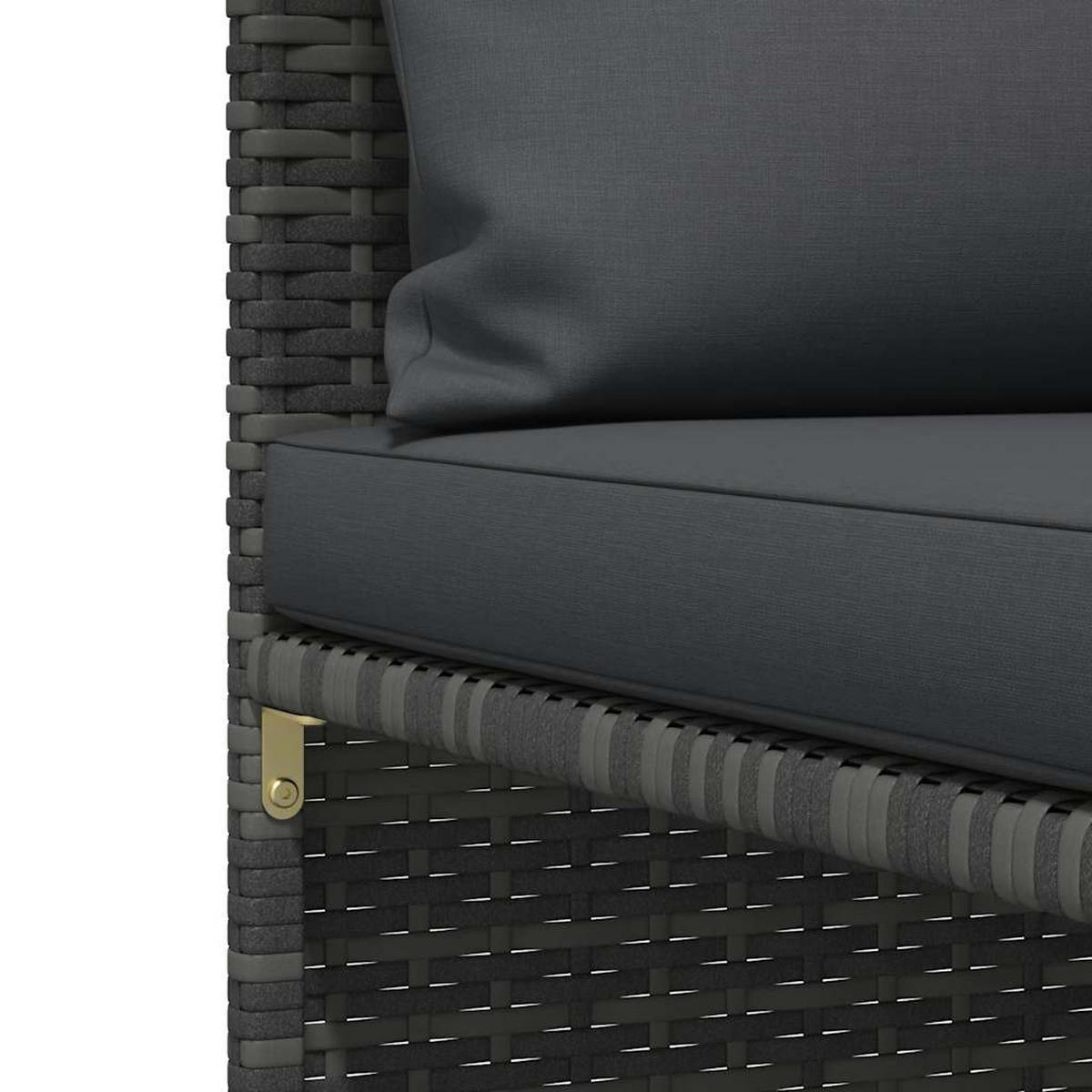 GARTEN-SOFAGARNITUR 2-TLG. Mit Auflagen Poly Rattan Grau - Grau, Kunststoff (60/60/54cm) - vidaXL