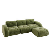 ECKSOFA aus Chenille Grün mit flexiblem Modulsystem und wolkenweichem Sitzkomfort - Grün, Textil (281/171cm) - Modfu
