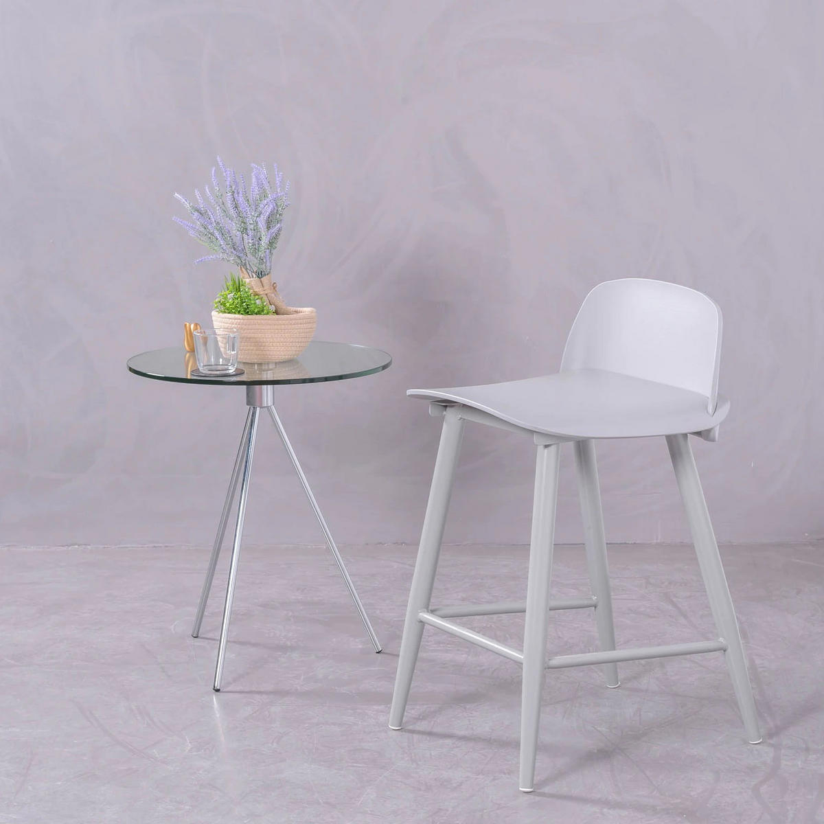 HOCKER Kunststoff Grau - Grau, Kunststoff (45/78/50cm) - Nest Dream