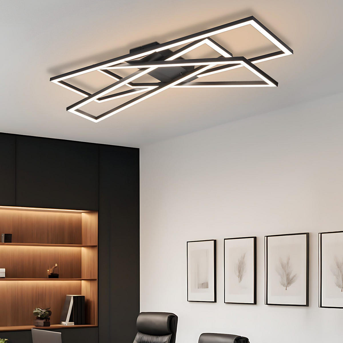 LED-DECKENLEUCHTE Mabee 23.5/75/13.5cm - Schwarz, Metall (75/23.5/13.5cm) - Nettlife