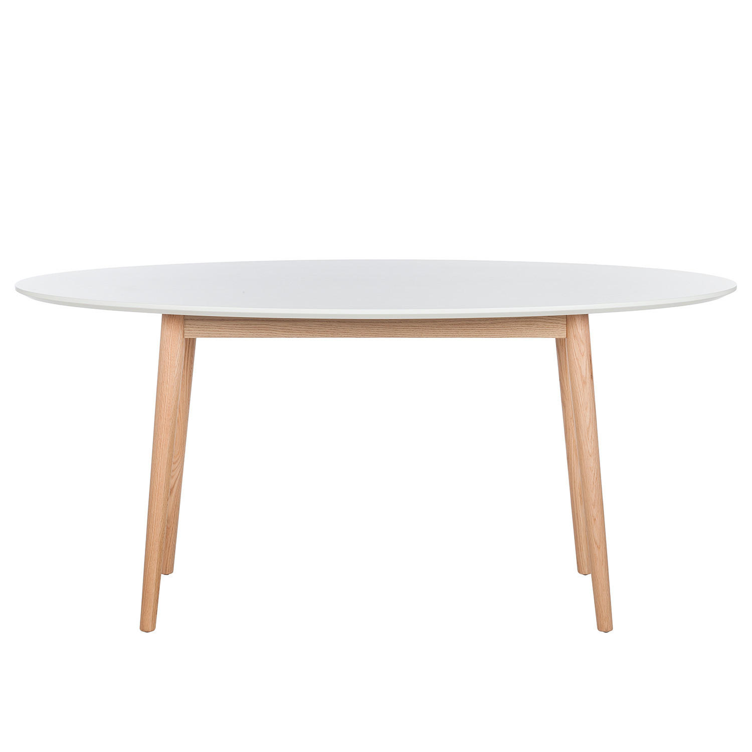 ESSTISCH oval - Eiche teilmassiv - Weiß, Holzwerkstoff (90/170/76cm) - home24