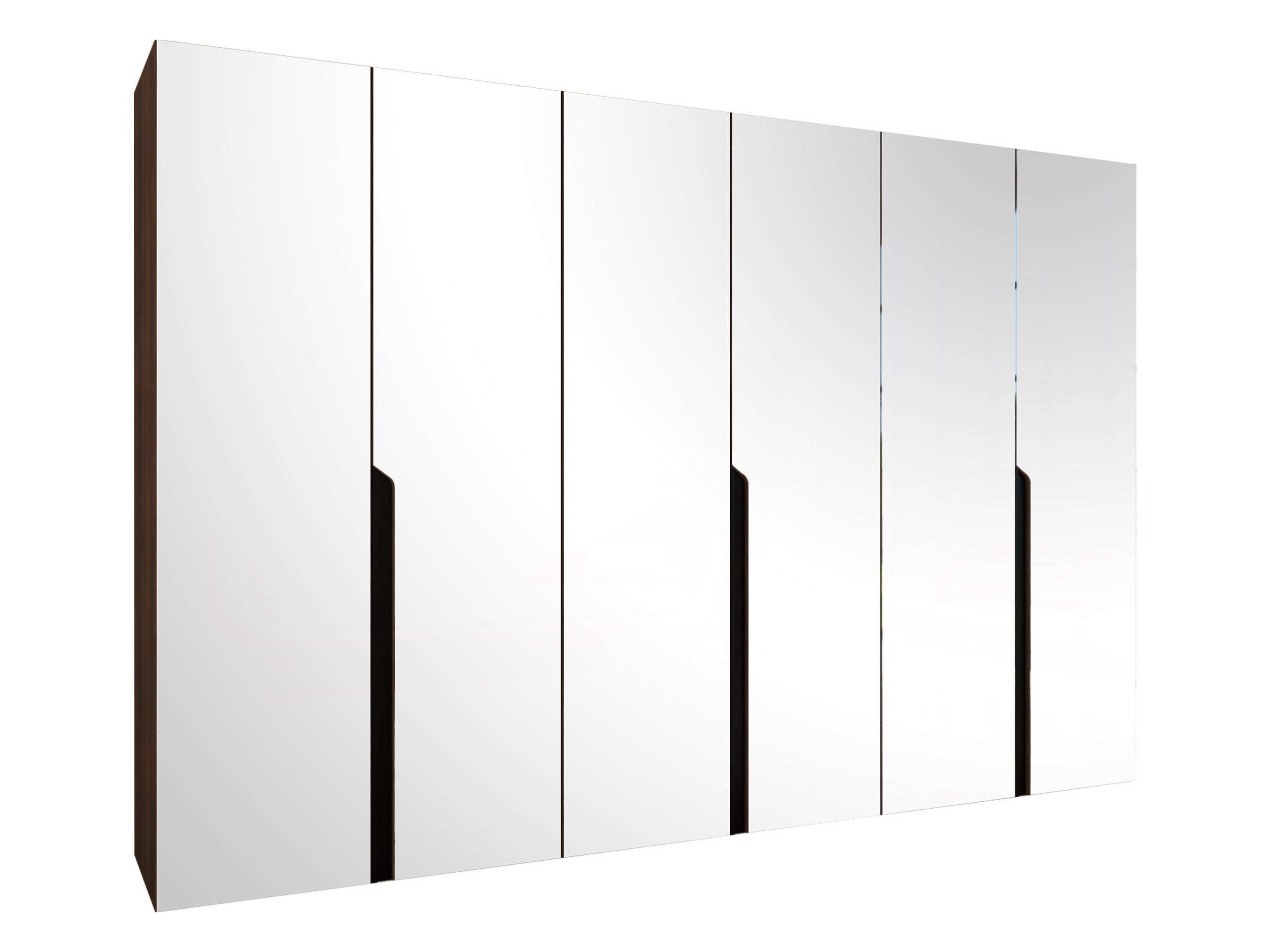DREHTÜRENSCHRANK Mila III 300 - Nussbaumfarben/Schwarz, Holzwerkstoff/Kunststoff (300/202/52cm) - MIRJAN24