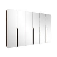 DREHTÜRENSCHRANK Mila III 300 - Nussbaumfarben/Schwarz, Holzwerkstoff/Kunststoff (300/202/52cm) - MIRJAN24