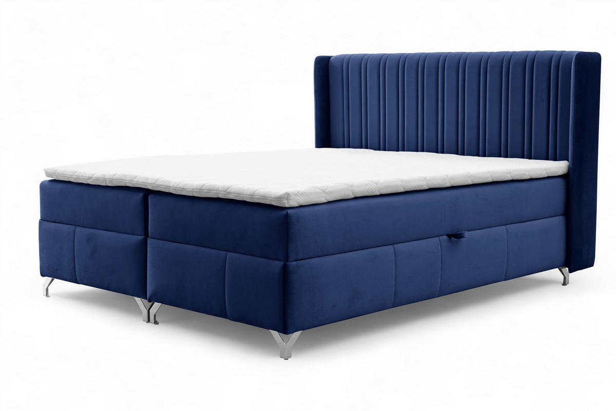 BOXBETT Damien - Blau, Holzwerkstoff/Textil (200/200cm) - Fun Möbel