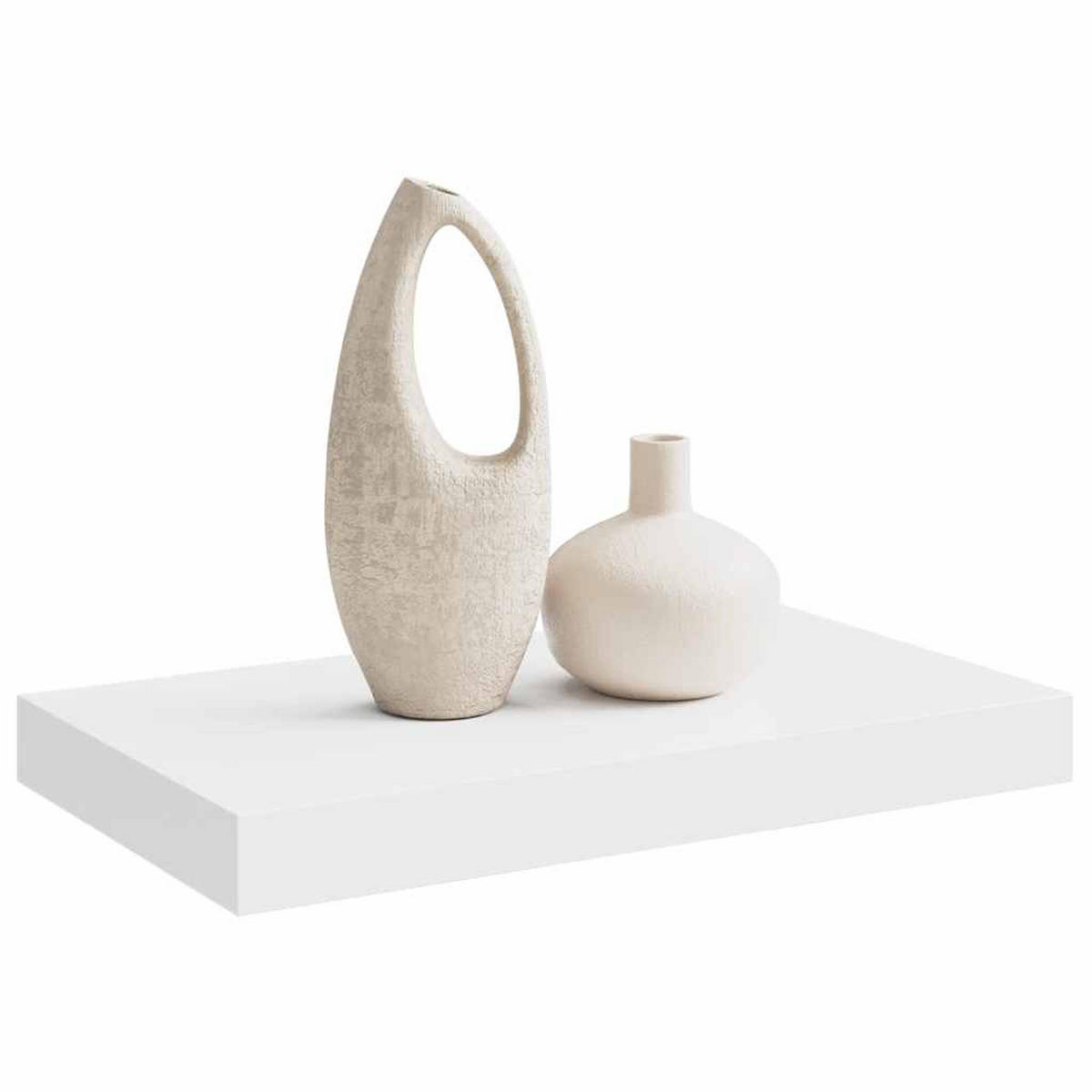 SCHWEBEREGAL Weiss 40/23/3.8 Cm Mdf - Weiß, Holzwerkstoff (40/3.8/23cm) - vidaXL