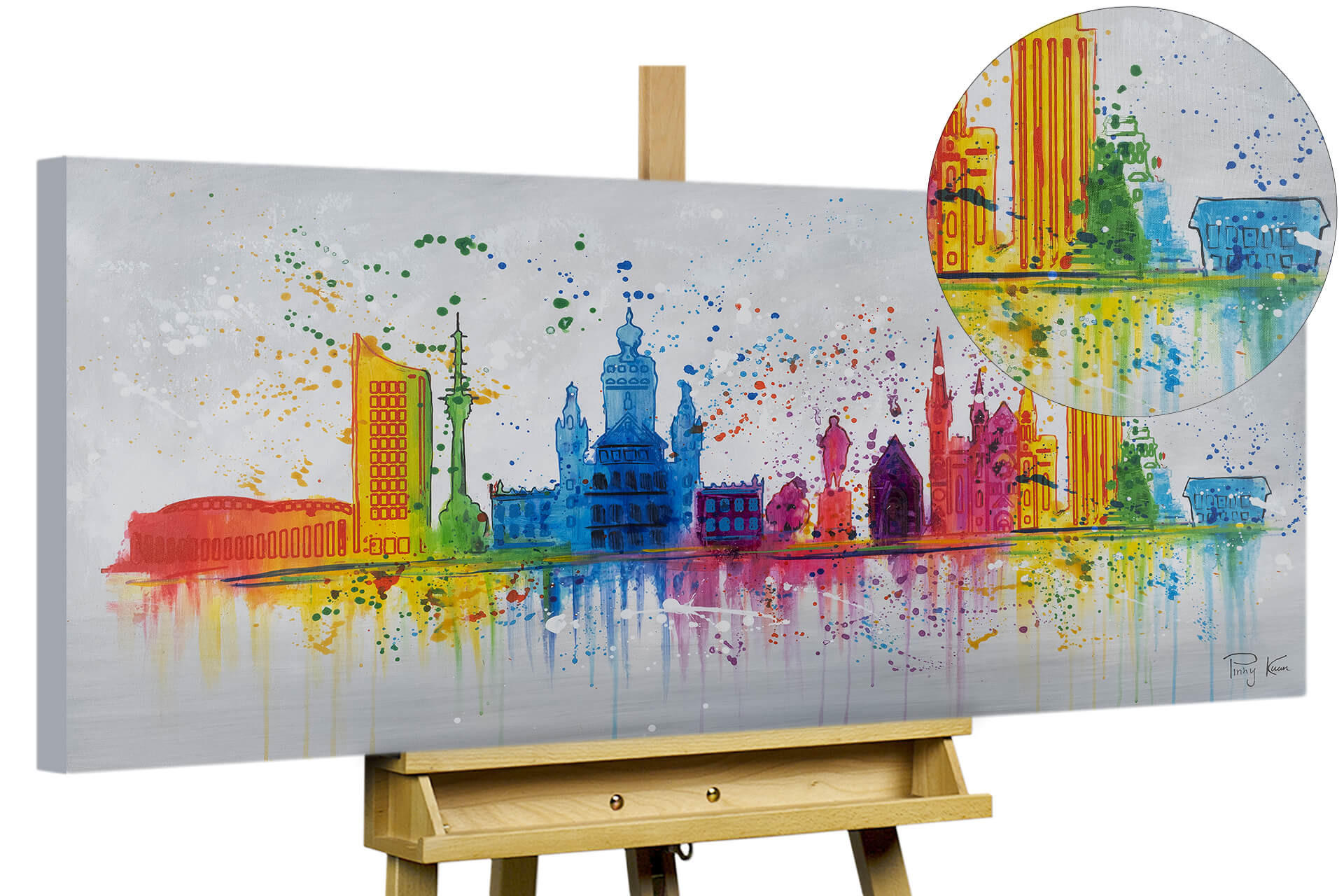 ACRYLBILD HANDGEMALT 120/60 cm - Grau, Holz/Textil (120/60cm) - KUNSTLOFT