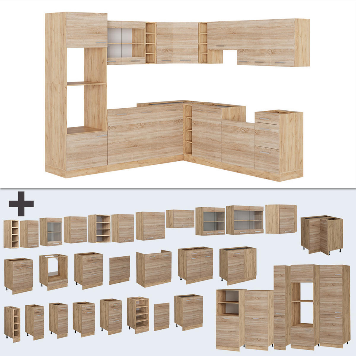 Honigeiche/Sonoma Eiche, Holzwerkstoff (247/81.6/60cm) - Vicco