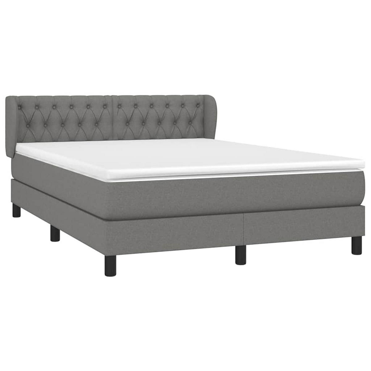 BOXSPRINGBETT 140/200 Cm Grau Gewebe - Grau, Textil (147/203cm) - vidaXL