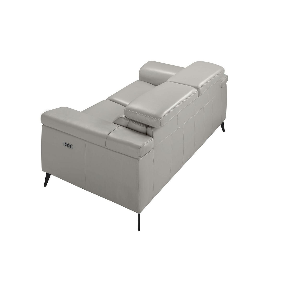 SOFA 2-sitziges relaxsofa aus grauem leder 170/103/99 cm - Hellgrau/Schwarz, Leder (170/99/103cm) - ANGEL CERDA