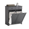KOUPELNOVÁ skříňka se dvěma zásuvkami a košem na prádlo 78x38x90cm Moderní - šedá, kompozitní dřevo (78/90/38cm) - SoBuy