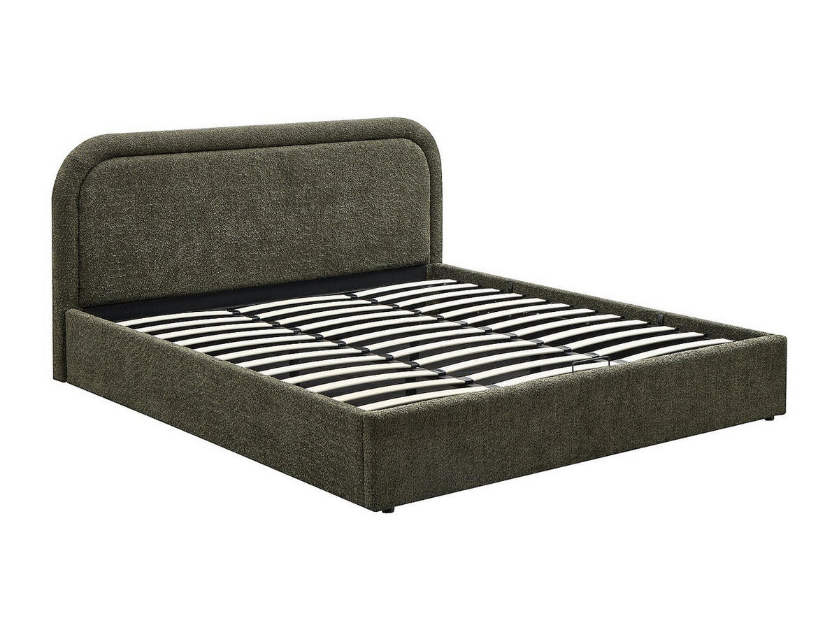 BETT mit Bettkasten - 2 Personen - stoff - grün Fidozia - Grün, Textil (200/200cm) - Vente-Unique