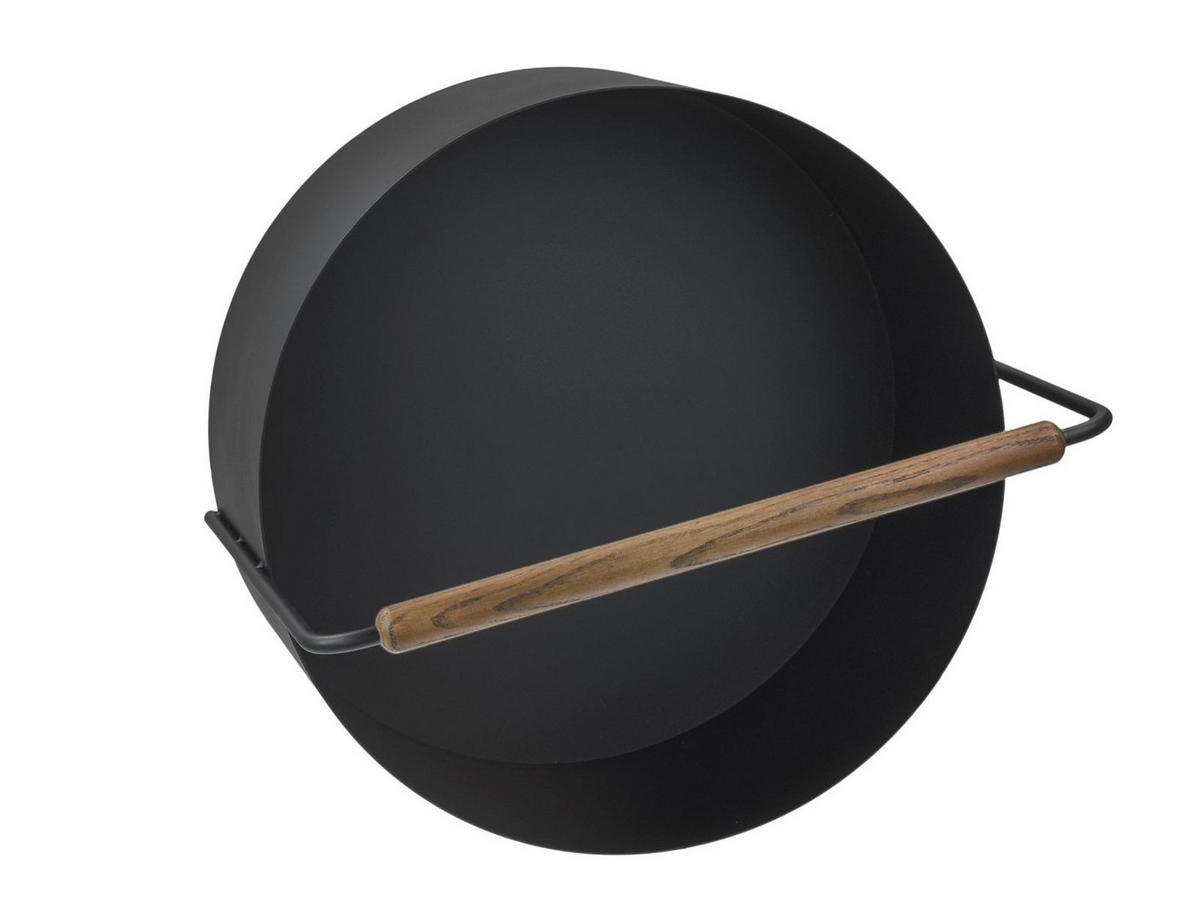 KAMINHOLZKORB Ashi "L" schwarz-braun 45/42cm - Braun, Metall (45/42/45cm) - Blomus