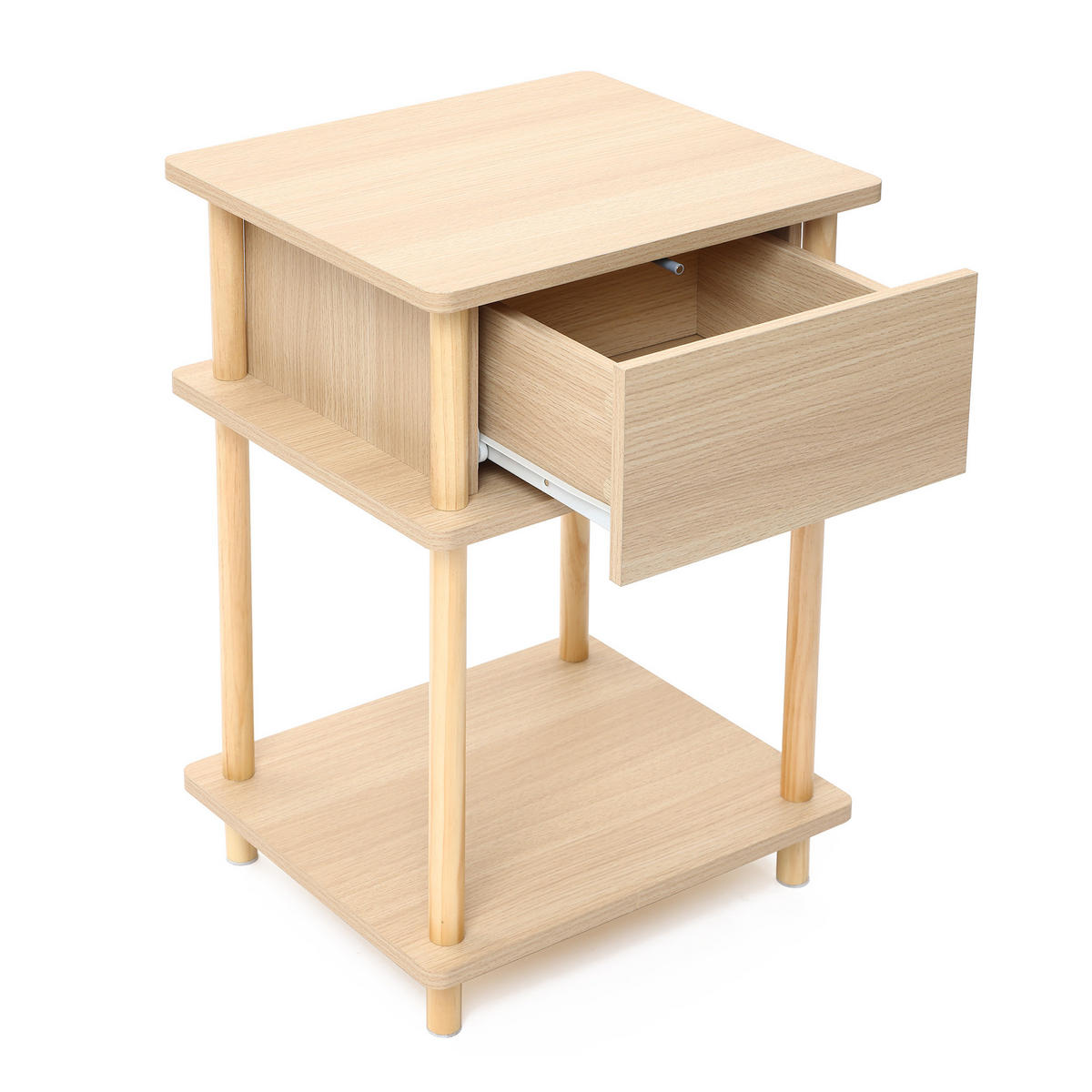 NACHTTISCH Holz mit Schublade | B40 x T35 x H60 cm - Naturfarben, Holz/Holzwerkstoff (40/60/30cm) - Hometopia