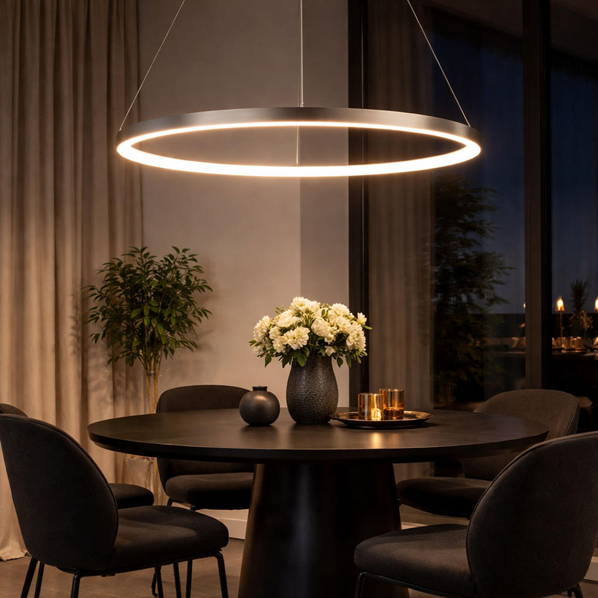 LED HÄNGELEUCHTE RALPH Silber - Silberfarben, Metall (60/60/120cm) - Globo Lighting