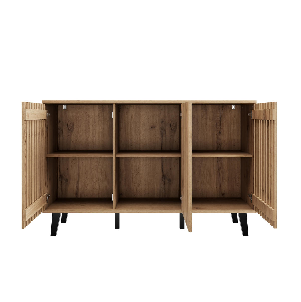 KREDENCA iz iverne plošče, 150/40/95 cm, naravni lesni dekor s 3 vrati - naravne barve, leseni material (150/95/40cm) - Modenvie