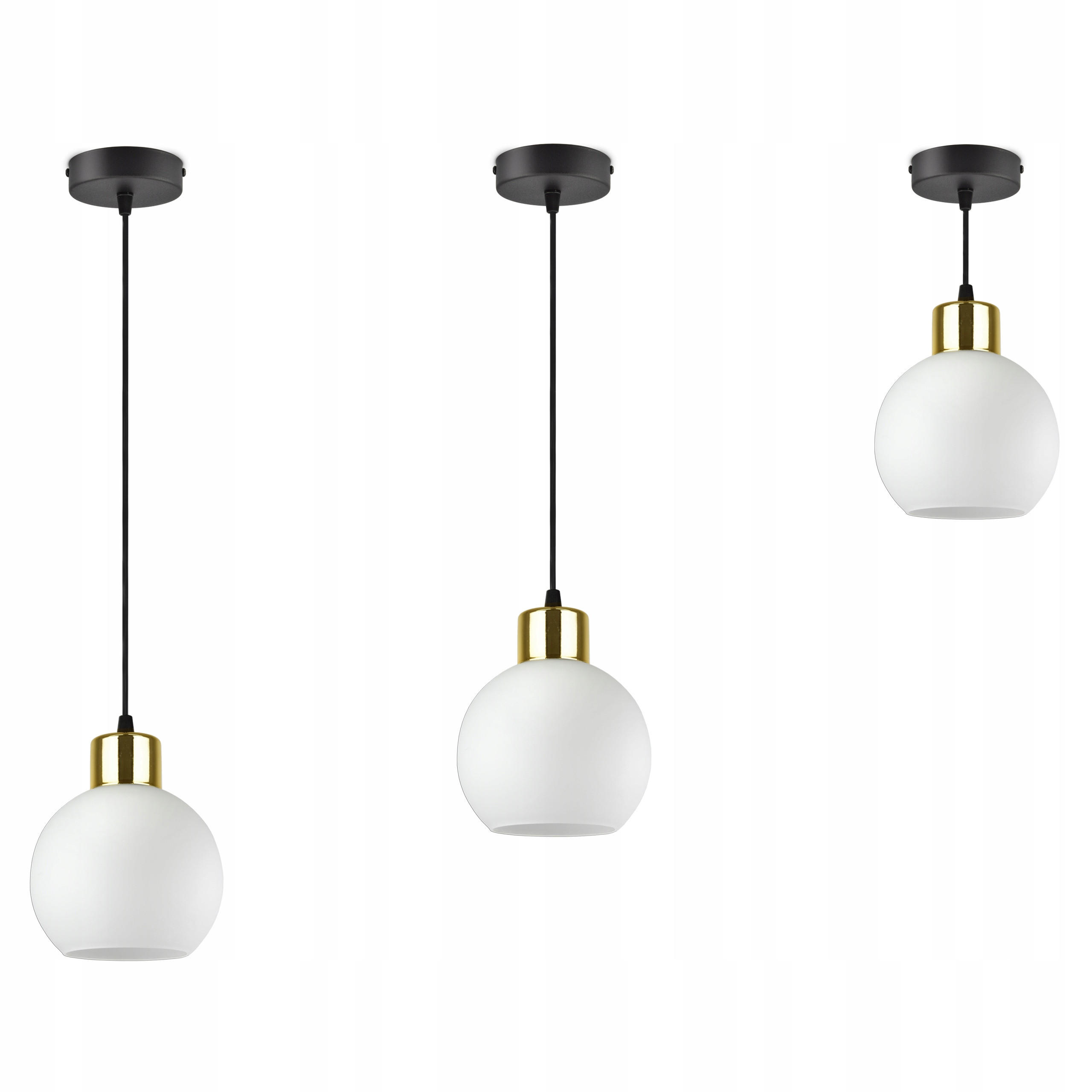 PENDELLEUCHTE Milano Glas - Goldfarben/Schwarz, Glas/Metall (14/14/80cm) - kiki design