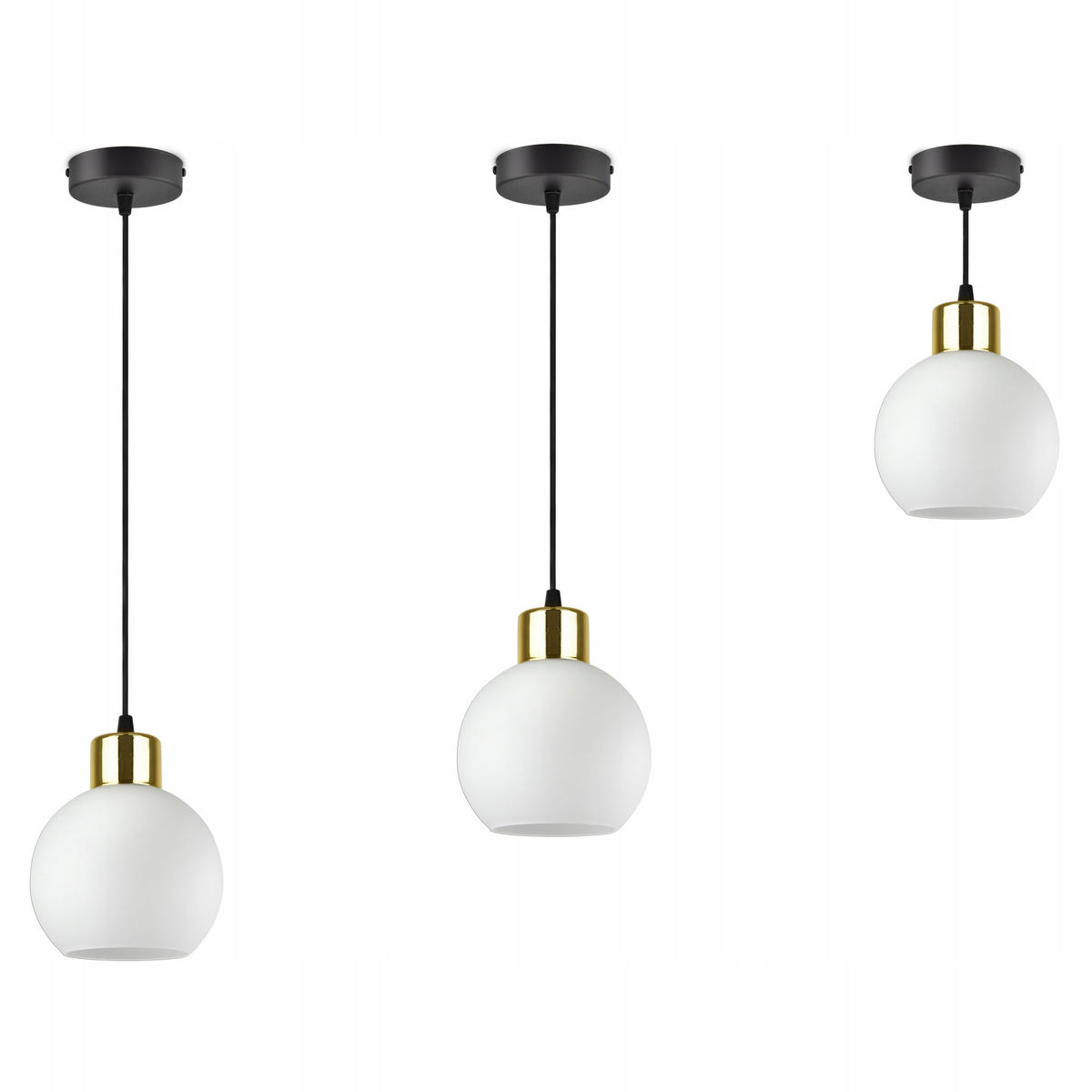 PENDELLEUCHTE Milano Glas - Goldfarben/Schwarz, Glas/Metall (14/14/80cm) - kiki design