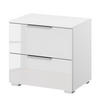 NACHTKOMMODE - 2 Schubladen - Weiß Hochglanz/Weiß, Holzwerkstoff (50/48/42cm) - home24