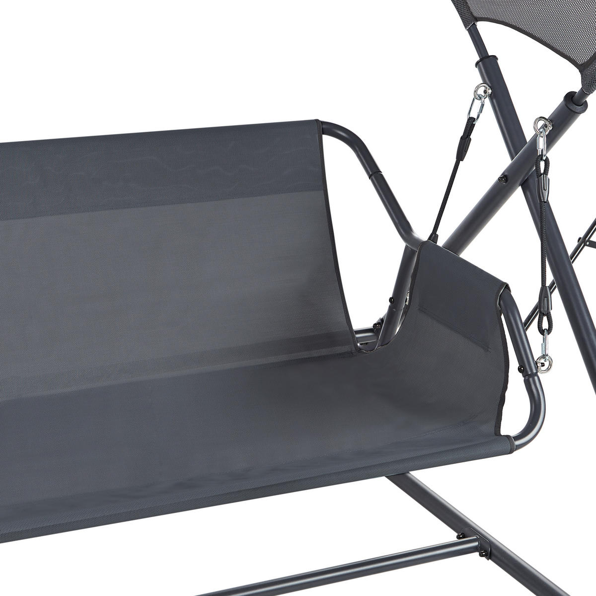 HOLLYWOODSCHAUKEL Grau Solagna - Grau, Metall (168/187/113cm) - Beliani